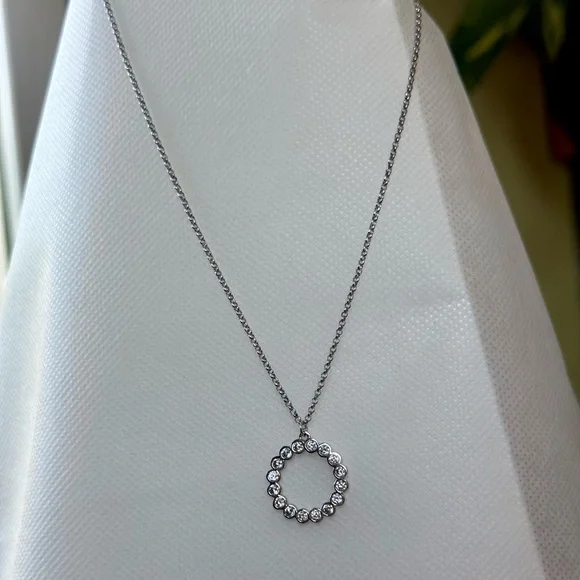 Kate Spade New York Full Circle Mini Pendant Necklace - Silver - Picture 1 of 9